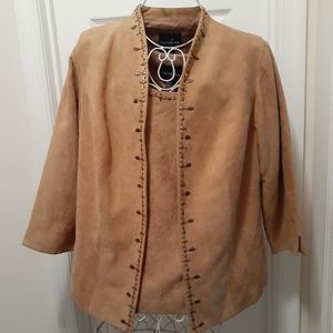 Positive Attitude Faux Suede Cami and Jacket, Size 14W